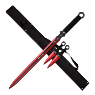 Fantasy Master - Fantasy Sword with 2 Throwing Knives - FM-644RD